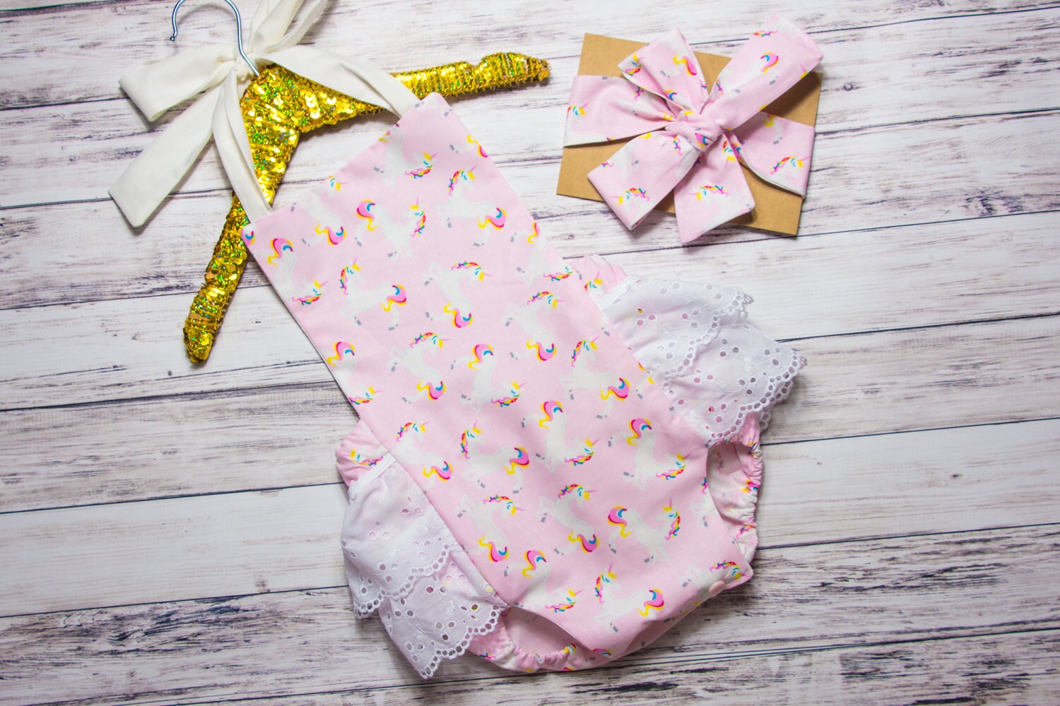 Baby Girl Unicorn Romper unicorn Ruffle Romper horse romper