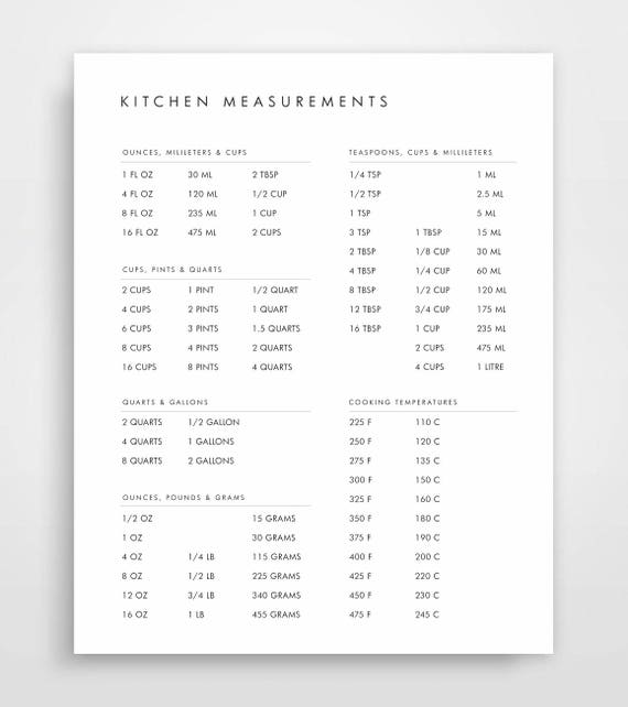 Kitchen Conversion Chart Conversion Chart Baking Conversion