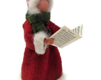 Christmas Caroler Ornament, Caroler Lady, Clothespin Ornament, Victorian Caroler, Wool Felt, Ornament Exchange, Peg Doll, Christmas Decor