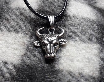 Small size silver Taurus pendant necklace