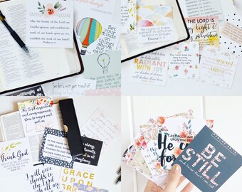 Scripture Card Bundle, Set of 32 Scripture Cards, Bible Verse Cards, Bible Memorization Cards