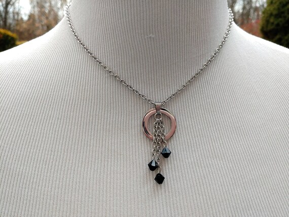 24/7 Wear Discreet Symbolic O Ring Day Collar Necklace with Swarovski Crystals, BDSM Submissive Collar, DDLG, Petite Cable Chain Necklace