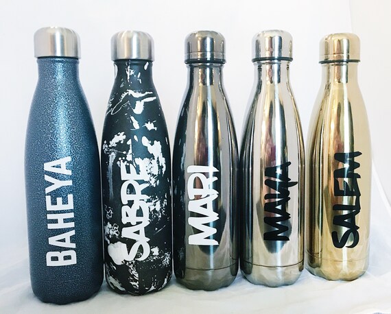 S'well Water Bottle with Name Monogram Personalized or Custom (Modern, Stone, Resort, Wood, Satin, Glitter, Shimmer, Metallic, Collections)