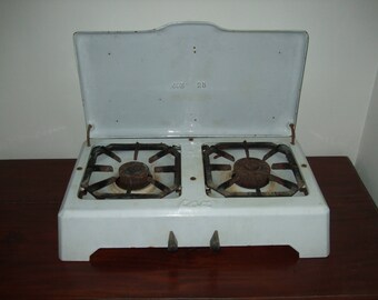 ENO Old enamelled gas cooker table gas stove cooking kitchen old enameled cast iron decor collection