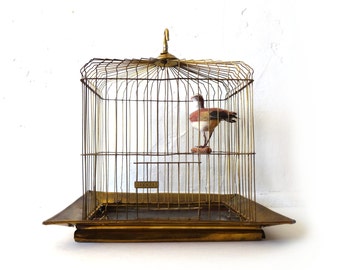 Antique Vintage Victorian Maxwell Brass Bird Cage