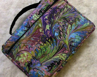 Bible Cover Purple Lavender Green Swirl Cloth Your Book Measurements Required