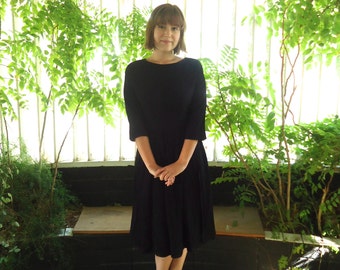 50s Black Chiffon Dress Forever Young by Puritan Size S M