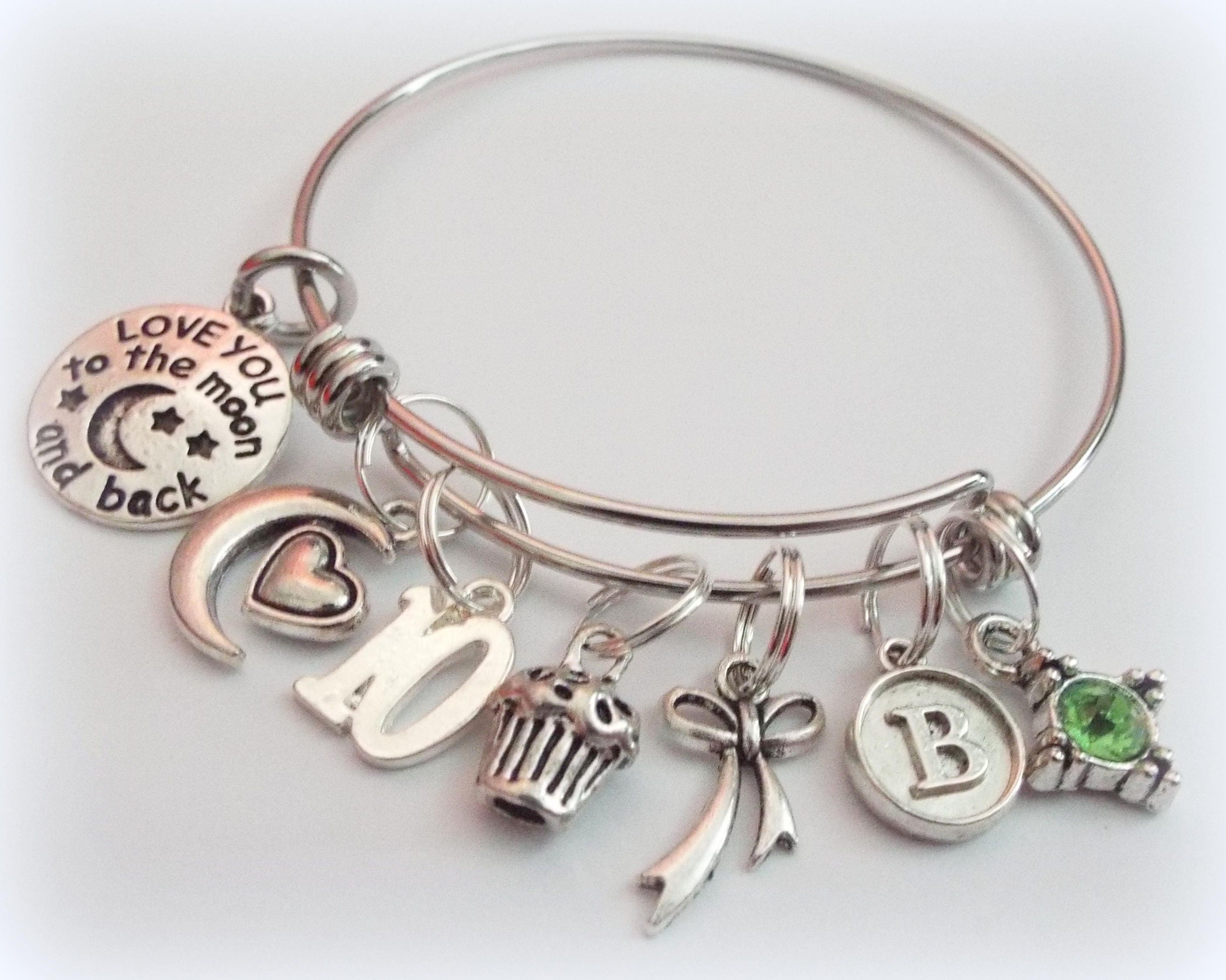 Birthday Bracelet for Girl Turning 10, Personalized Birthday Bracelet