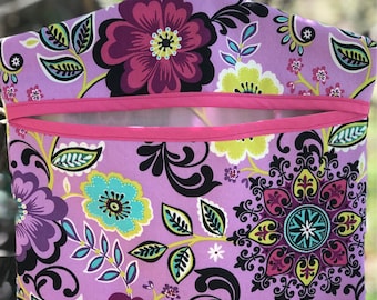 Clothespin bag , Peg Bag, lingerie bag, floral, flowers,