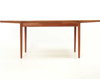 Esstisch, Teak, Dänemark, vintage, 60er, ausziehbar, massives Gestell