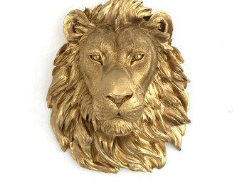 ANY COLOR or GOLD Lion Head Wall Mount // Faux Taxidermy // 3d Wall Plaque // Safari Nursery // Animal Decor // Lion King // Jungle Theme