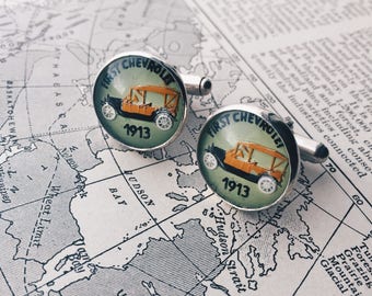 Sterling Silver Vintage Car Cufflinks Handmade