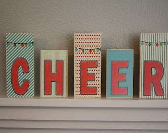 CHEER Block Set- Set of 5- Blocks are roughly 4.5" and 5.5" tall