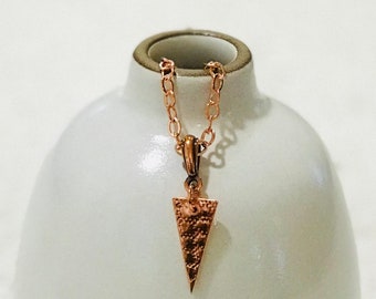 Textured Copper Triangle Pendant