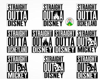 Straight outta Disney cut files - mickey cricut files - Disney silhouette - Straight outta Disney clipart files - svg, dxf, eps, png - ST76