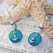 Anchor Earrings, Blue Sea Glass Earrings, Rhinestone Anchor and Pearl Earrings Dangle Drop by DebonnairDesigns