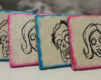 Hers & His Zombie Coasters (set of 4)