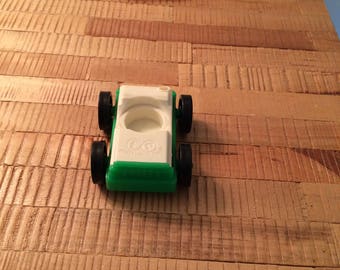 Vintage Fisher Price White and Green Car