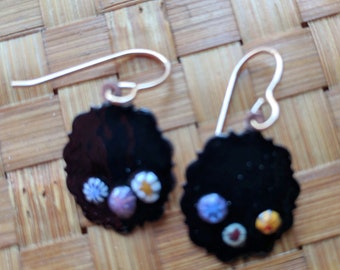 Earrings Enameled Copper