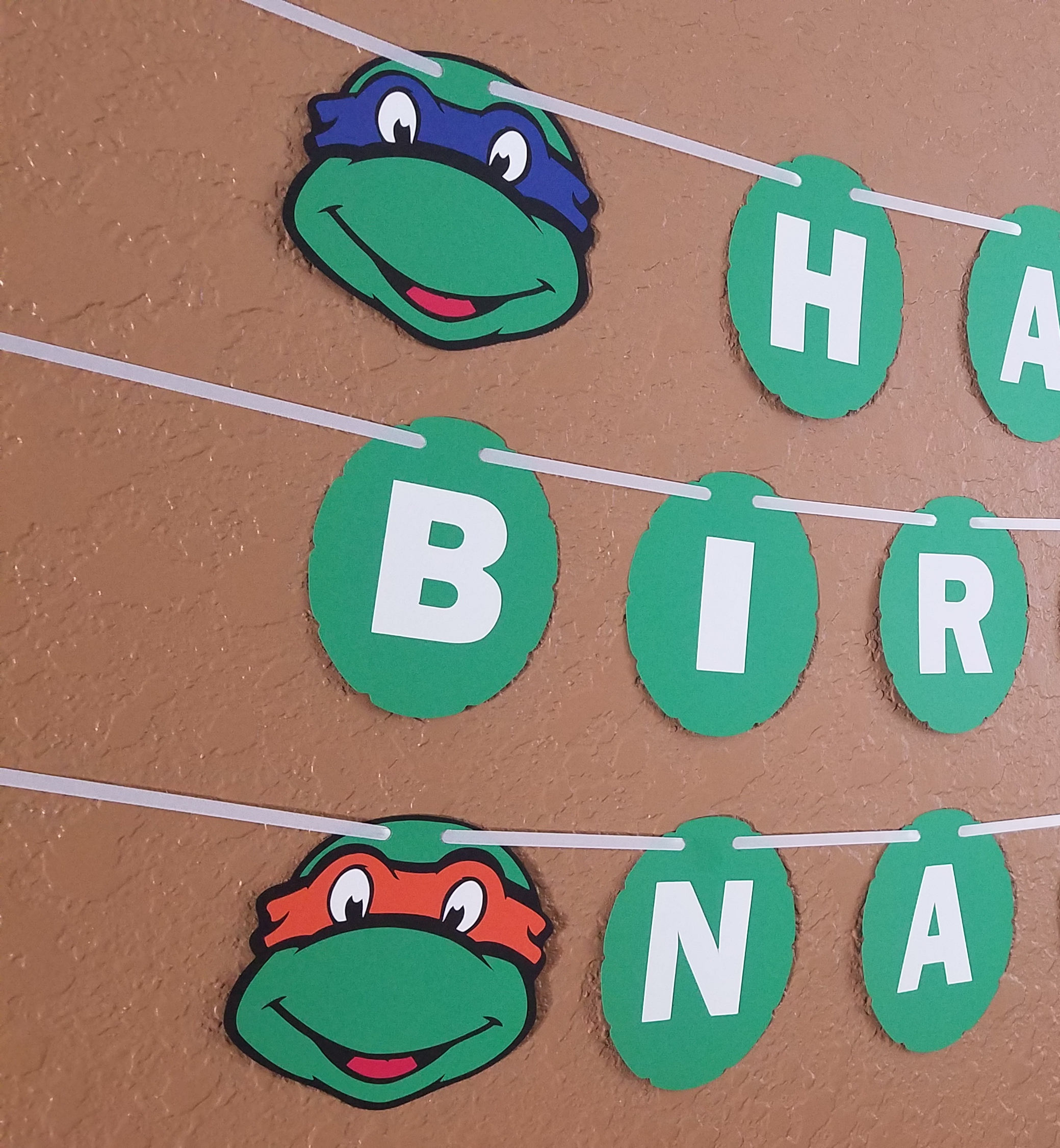 Ninja Turtles Birthday Banner TMNT Happy Birthday personalized