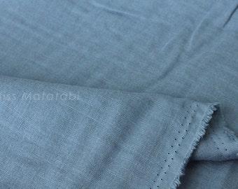 Japanese Fabric - Kobayashi solid TRIPLE gauze - steel blue - 50cm