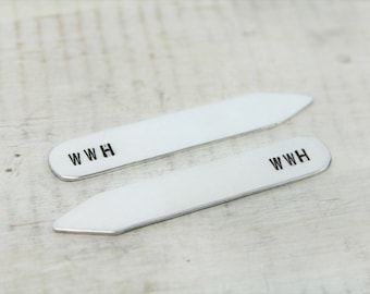 Collar Stays- Groomsmen Gifts- Personalized Collar Stay- One Pair- Gifts for Him- Personalized