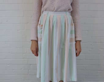 Vintage Pastel Striped Skirt