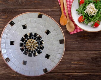 Mid Century Modern | Mosaic Tiles Unique Centerpiece Platter Home Decor 1960s Vintage Rare