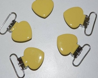 Pacifier clip yellow heart