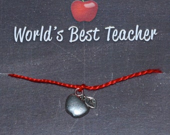 World's Best Teacher Wish Bracelet - Buy 3 Items, Get 1 Free