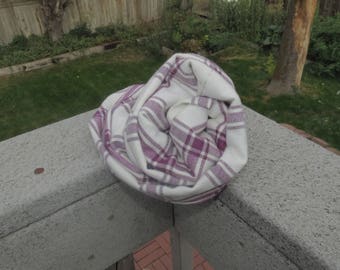 Infinity Scarf, Bulky Cowl, Plaid Infinity Scarf