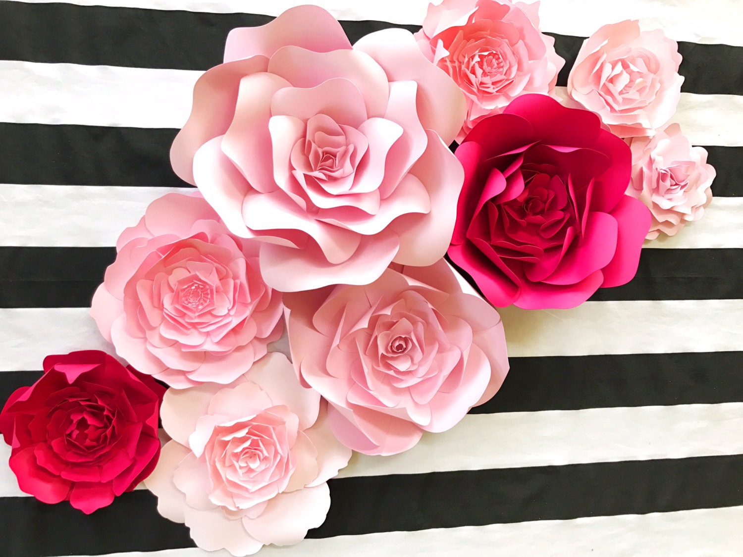 Large paper flower backdrop for weddings showers and photo