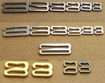 Lots 10pcs metal Hardware Hoops Lingerie Adjustment strap Bikini S Replacement Bra Hooks Clasps