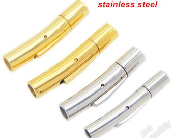 Stainless Steel Clasp,Leather Cord End Cap,Leather cord clasp,Leather open connector,Rope clasp