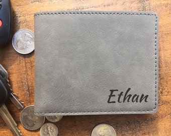 Wallets for Men, Boyfriend Graduation Gift Personalized Boyfriend Birthday Gift, Gift for Men, Gift for Dad, Husband Gift LEATHERETTE Wallet
