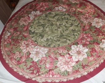 Elegant Traditions Christmas Tree Skirt And Table Top Fabric Panel