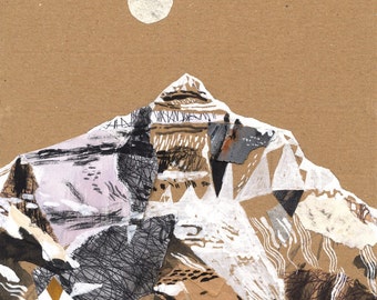Illustrated art print Mountain art Everest A3 Print (11.69 in x 16.54 in)