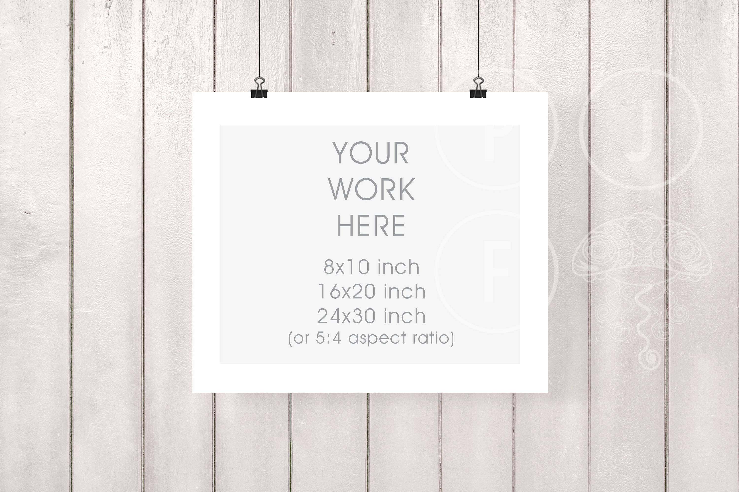 Download hanging mockup 8x10 landscape 16x20 24x30 frame mockup