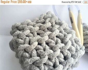 DIY Knit Kit. Chunky Chenille yarn. Chunky Yarn and Big Needles.