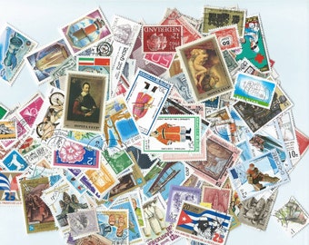 50 Postage Stamps - Scrapbooking, collage, altered art