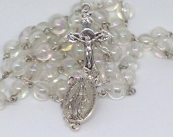Rosary, Catholic Clear Iridescent