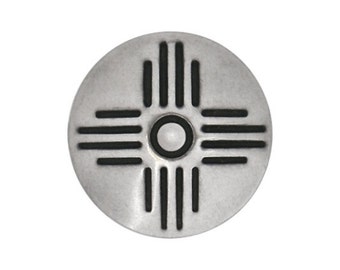 2 Tiny Zia 1/2 inch ( 13 mm ) Metal Buttons Silver Color