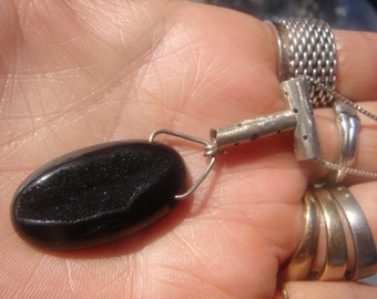 Black Druzy Sterling Necklace 198.