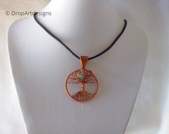 Moon tree of life, Wire tree of life, Abalone Moon Tree of Life Pendant , Girlfriend gift, Gift for her, Wire Wrapped Moonlight pendant