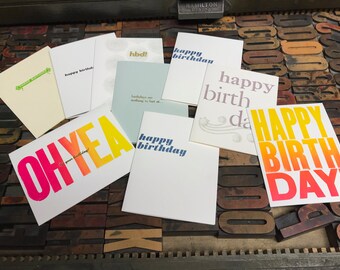 Letterpress Birthday Assortment - Set of 10