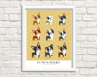 BOSTON TERRIERS art print
