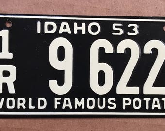 1953 Wheaties Collectible Children's Bicycle License Plate Idaho World Famous Potatoes General Mills