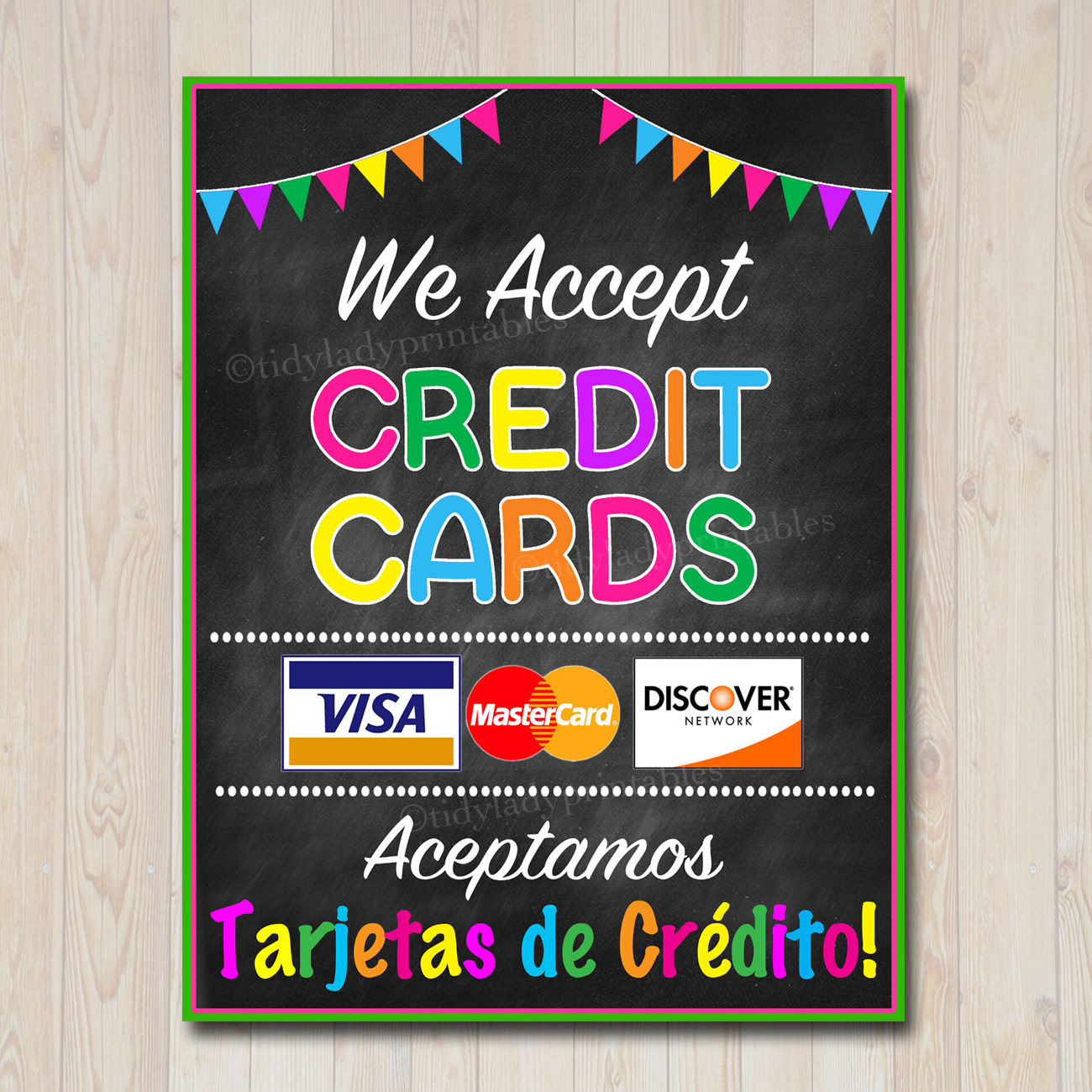 PRINTABLE Credit Card Sign Fundraising Booth Bake Sale