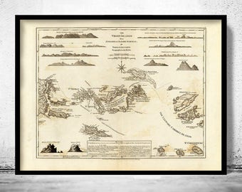 Old Map of Virgin Islands 1775