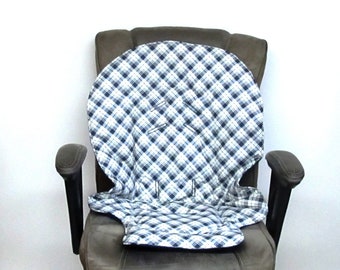 Duodiner Graco or Graco Blossom chair pad, baby accessory replacement pad, kids furniture high chair cushion feeding chair pad, navy plaid